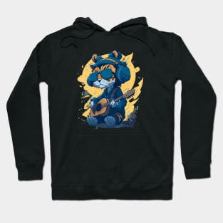 Baby Tiger Playing Guitar Cute and Quirky Hoodie